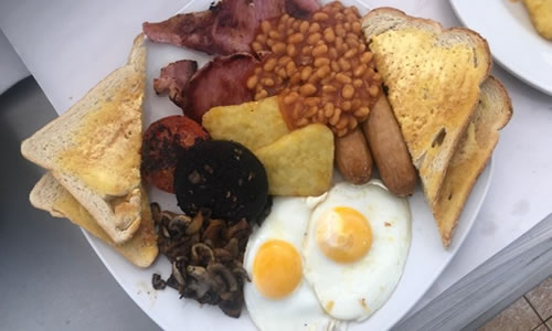 Breakfast and hot food at The Dunes Cafe Oxwich